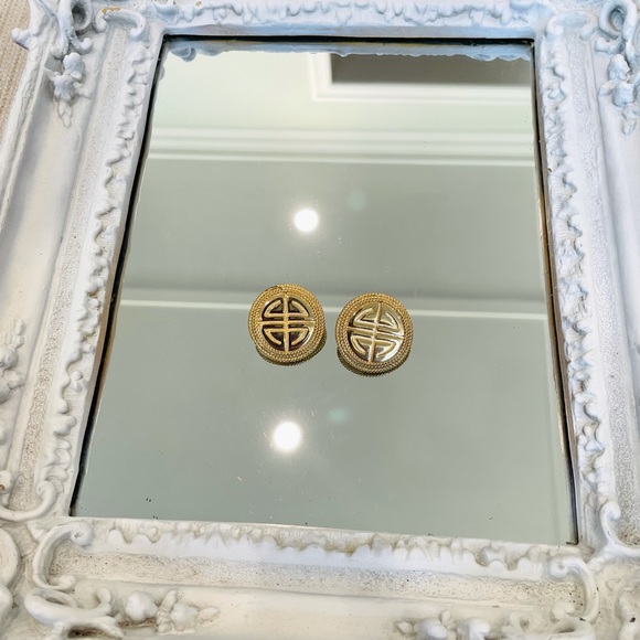 AUTHENTIC GIVENCHY VINTAGE Signed Logo Dress Earrings - Picture 4 of 11